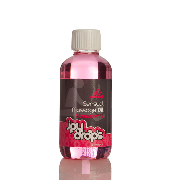 JoyDrops Sensual Massage Oil 250ml - jahoda