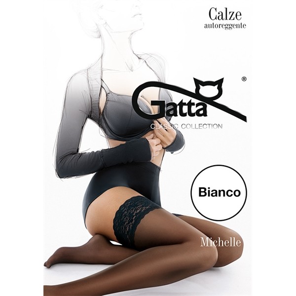 Gatta Michelle 01 - Samodržiace pančuchy Bianco