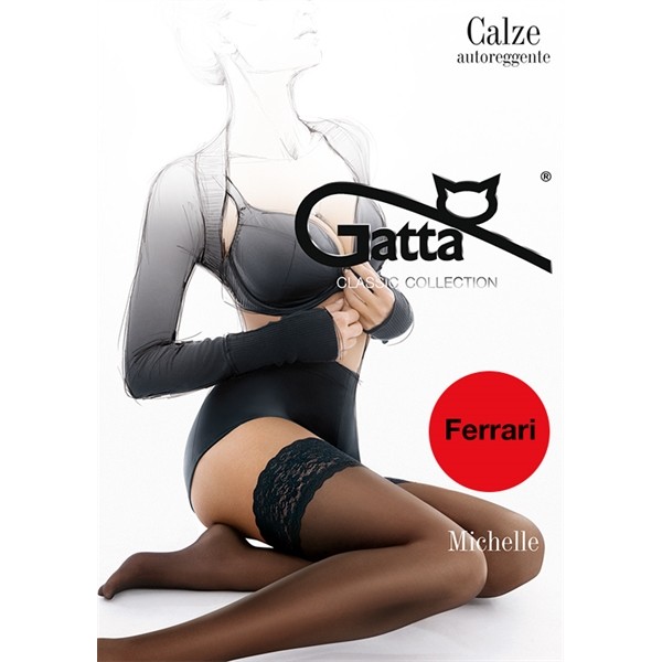 Gatta Michelle 01 - Samodržiace pančuchy Ferrari Červená