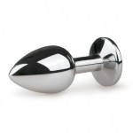 Easytoys Metal Butt Plug 124PNK - Análny šperk Strieborná/Ružová