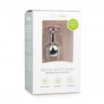 Easytoys Metal Butt Plug 124PNK - Análny šperk Strieborná/Ružová