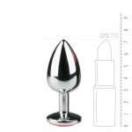 Easytoys Metal Butt Plug 124PNK - Análny šperk Strieborná/Ružová