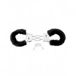 Fetish Fantasy Beginner's Furry Cuffs - Plyšové kovové putá Čierna