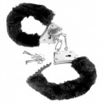 Fetish Fantasy Beginner's Furry Cuffs - Plyšové kovové putá Čierna
