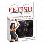 Fetish Fantasy Beginner's Furry Cuffs - Plyšové kovové putá Čierna