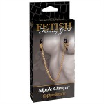 Fetish Fantasy Gold Chain Nipple Clamps - zlaté svorky na bradavky s retiazkou