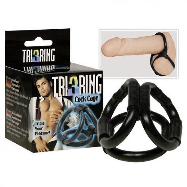 Seven Creations Tri Ring Cock Cage - Erekčný krúžok